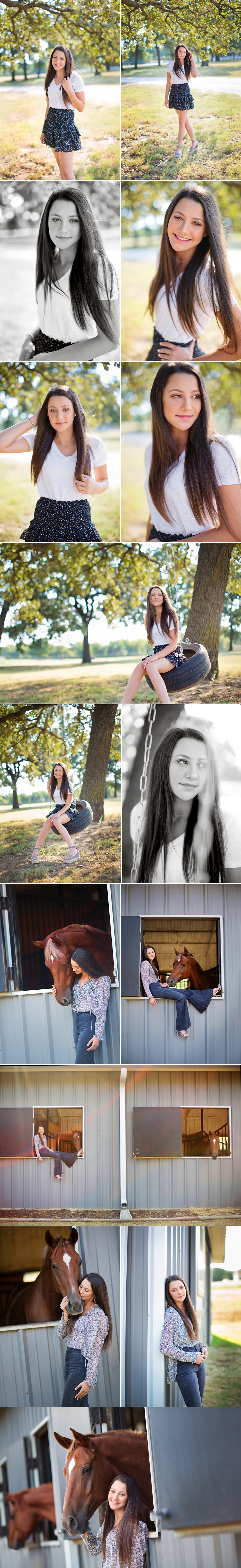 Collage of girl's senior portrait session