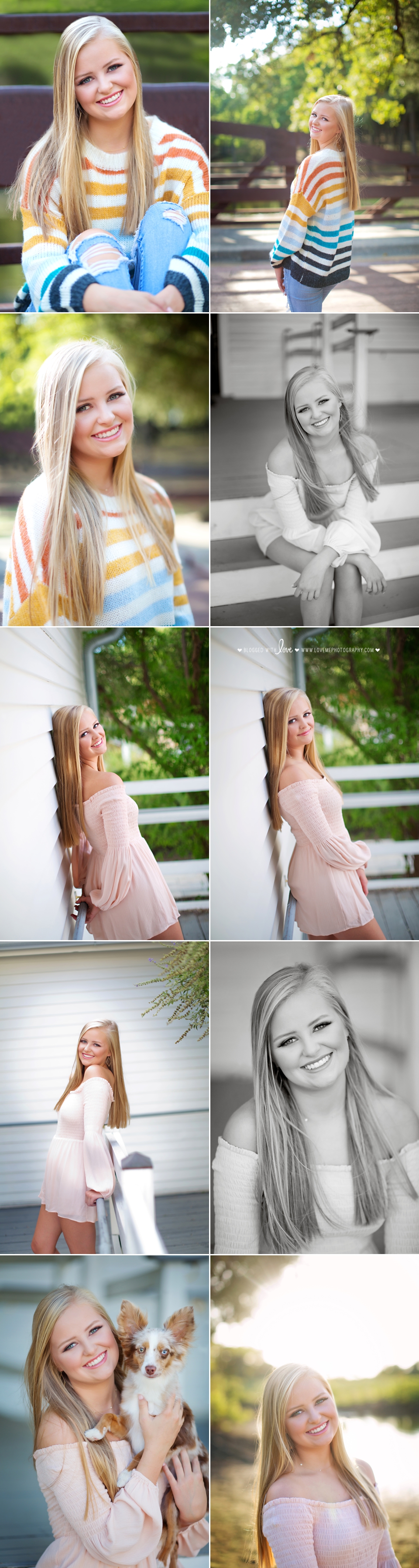 Senior portrait collage of girl