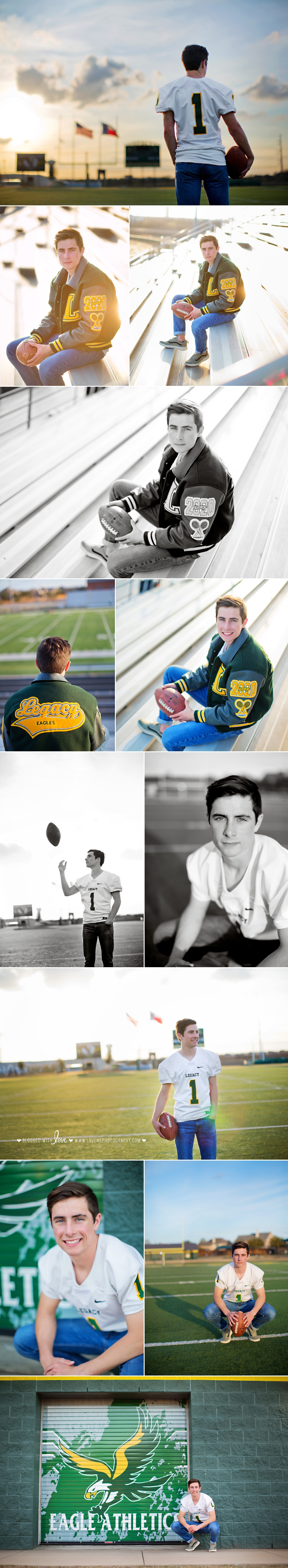 Collage of guy at a football field