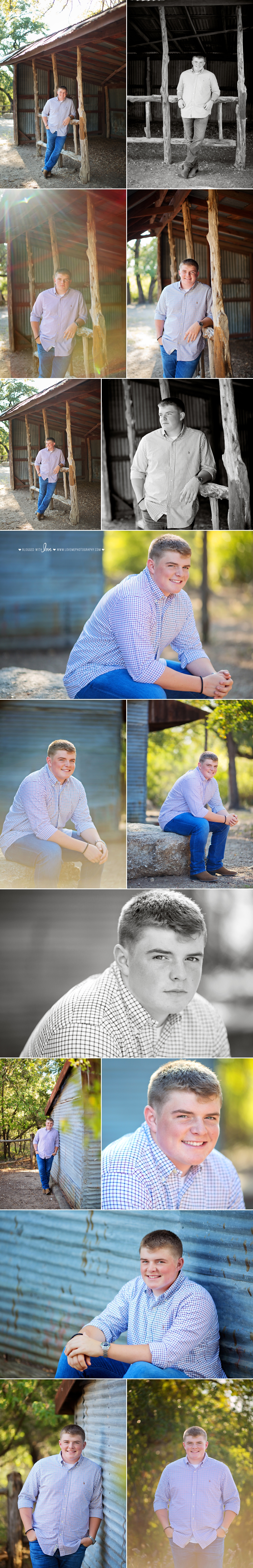 Collage of senior portraits of a guy