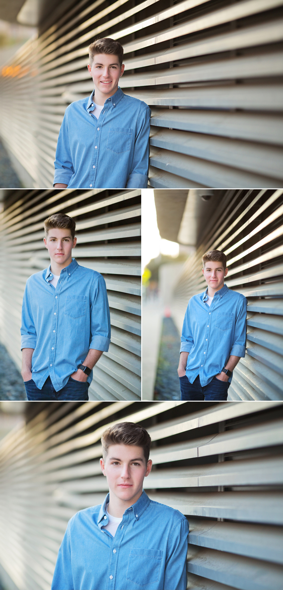 Collage of guy during high school portraits
