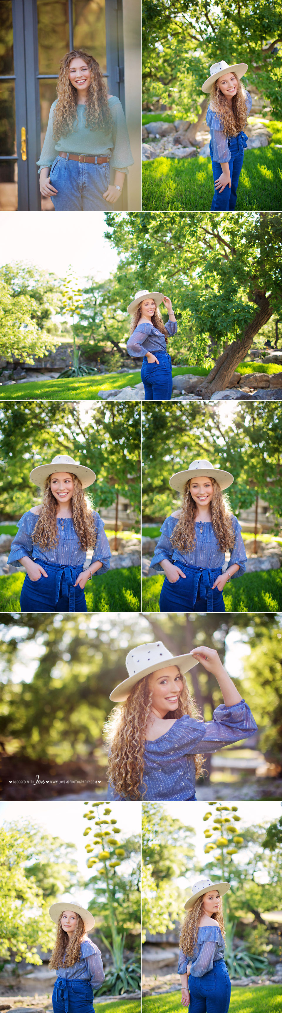 Collage of girl posing in nature